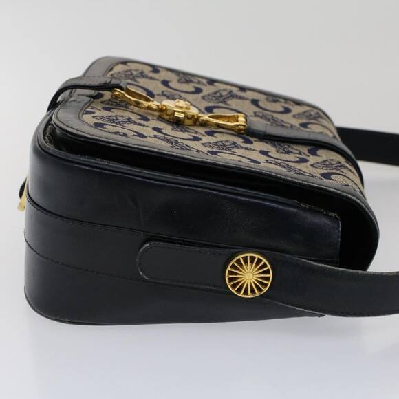 CELINE C Macadam Canvas Shoulder Bag Navy - Picture 5 of 12